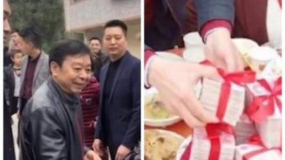 Китаец приехал на Новый год в родную деревню с подарками на 12 млн юаней