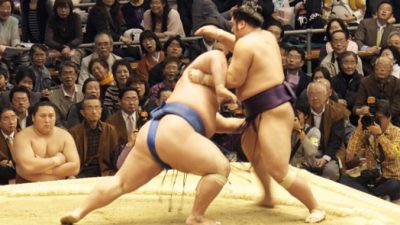 (Видео) Ролик поединка сумоистов впечатлил не только поклонников спорта. Ведь это настоящий триуфм для маленьких и скромных!
