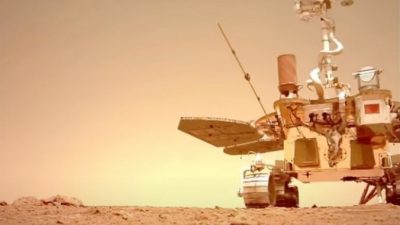 Китай опубликовал видео с марсоходом «Чжучжун»