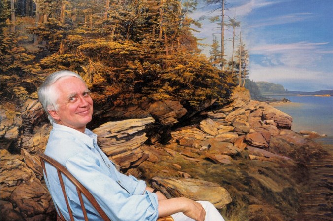 Художник-реалист Джоэл Бэбб сидит перед одной из своих картин. (Амазин) | Epoch Times Россия