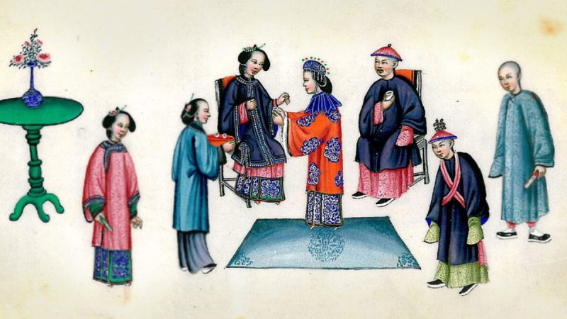 Свадьба династии Цин, во время которой невеста преподносит чай своей свекрови. (Wikimedia Commons) | Epoch Times Россия