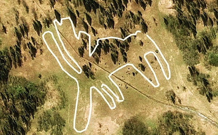 История славян. Гигантский геоглив («звёздная карта»), выложенный из каменных плит в форме лося длиною 265 метров. Фото: zen.yandex.ru