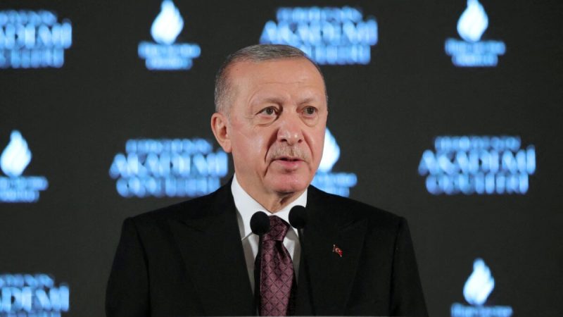 Президент Турции Реджеп Тайип Эрдоган обращается к собравшимся во время церемонии в Стамбуле, Турция, 19 декабря 2021 года. (Murat Cetinmuhurdar/President Press Office/Handout via Reuters)  | Epoch Times Россия