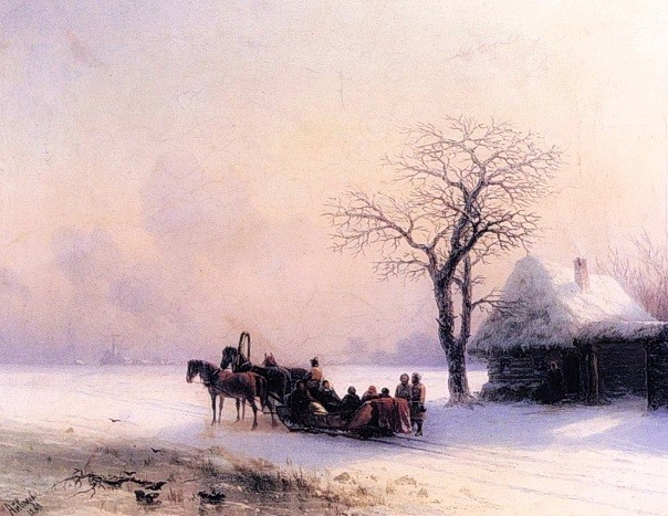 Иван Айвазовский, «Зимняя сцена в Малороссии», 1868 год