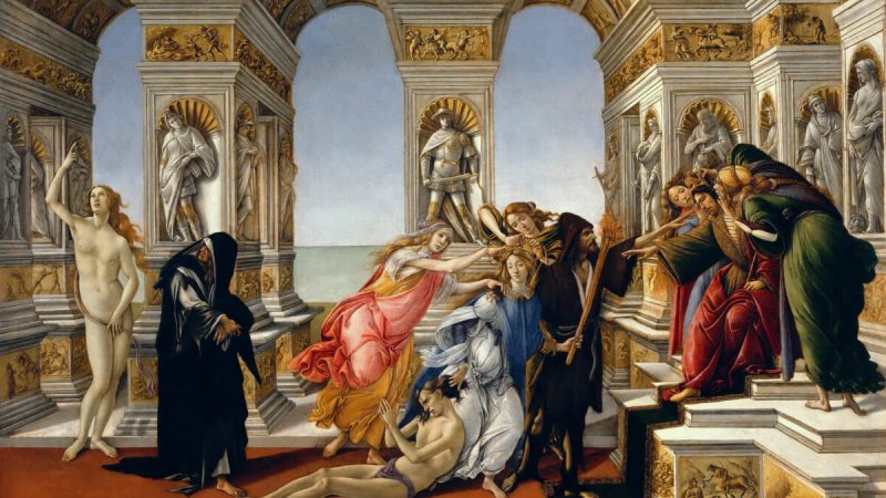 «Клевета на Апеллеса», картина 1496 года, художник Сандро Боттичелли. Размеры картины; 62 см на 91 см. Галерея Уффици, Флоренция, Италия. (Общественное достояние)  | Epoch Times Россия