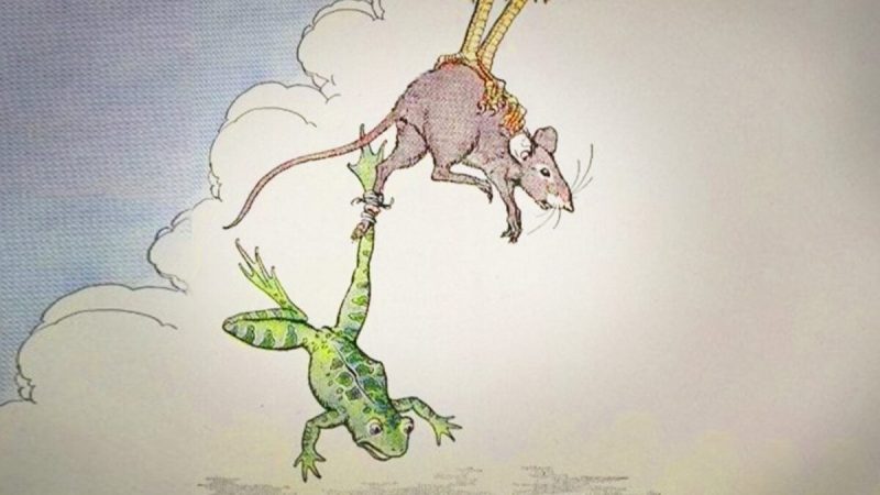 «Лягушка и мышь», иллюстрация Майло Винтера, «Эзоп для детей», 1919 г. (PD-US) | Epoch Times Россия