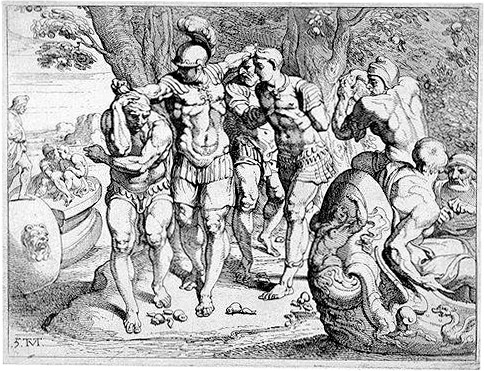 Одиссей заставляет своих людей покинуть остров Лотофагов. Французская резьба 18 века Всеобщее достояние