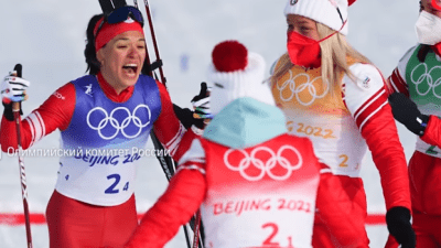 Российские лыжницы завоевали золото на олимпийской эстафете