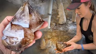 Охотник за алмазами Херкимера добывает руками кристаллы стоимостью $30000
