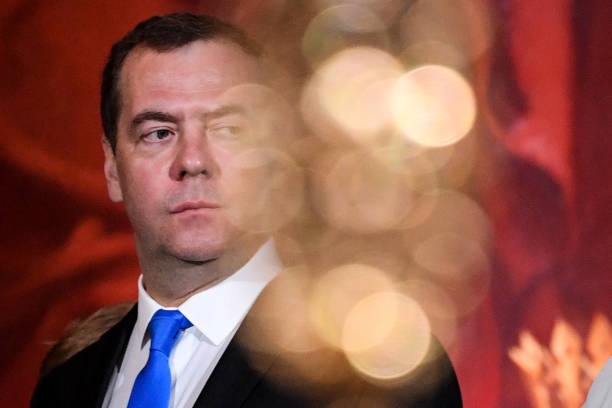 Заместитель председателя Совета безопасности РФ Дмитрий Медведев. Фото: KIRILL KUDRYAVTSEV/AFP via Getty Images) | Epoch Times Россия