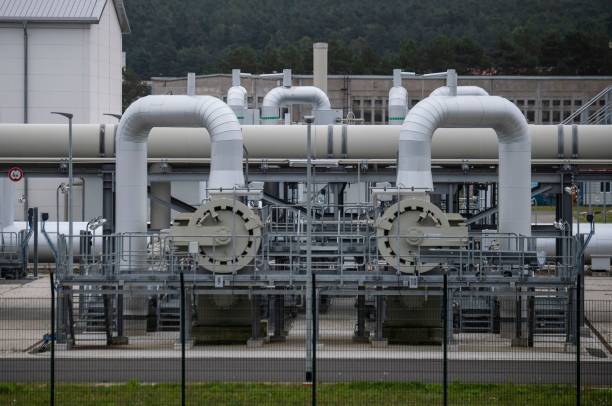 Газоприёмная станция ​​Gascade, примыкающая к приёмной станции газопровода Nord Stream 2 в Любмине, северо-восточная Германия. Фото: JOHN MACDOUGALL/AFP via Getty Images | Epoch Times Россия