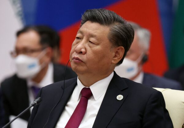 Китайский лидер Си Цзиньпин на саммите лидеров Шанхайской организации сотрудничества (ШОС) в Самарканде, Узбекистан, 16 сентября 2022 года. (Sergei Bobylyov/Sputnik/AFP via Getty Images)