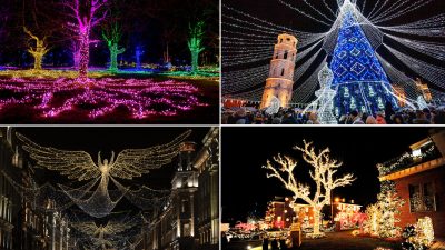 Великолепные новогодние световые инсталляции в городах мира