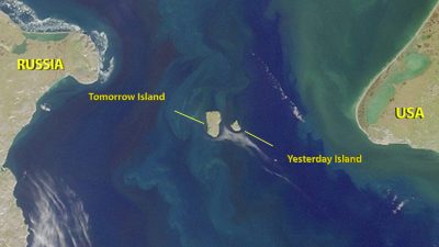 Между островами Диомед всего 3,8 км, но разница во времени почти сутки