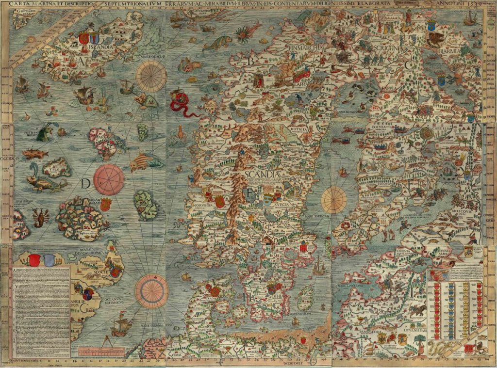 Фантастические морские чудовища на средневековых картах