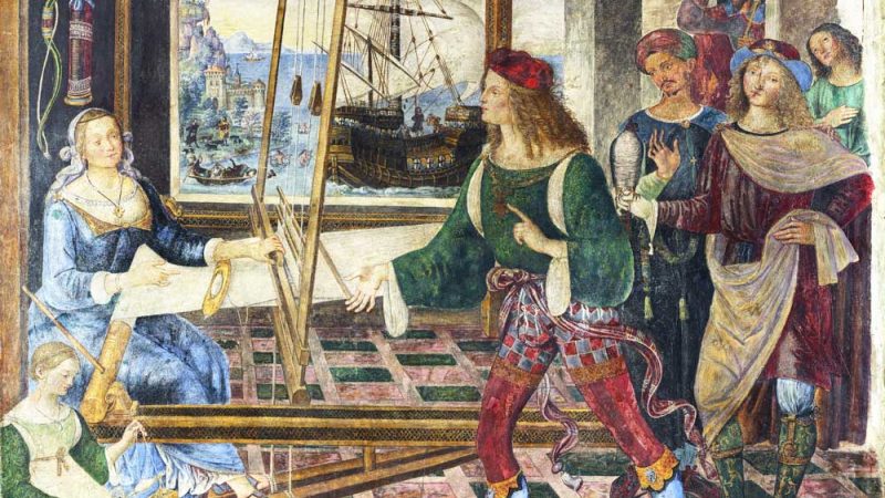 «Пенелопа и её женихи» — фреска итальянского художника Бернардино ди Бето. (public domain) | Epoch Times Россия