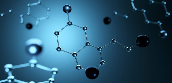 Модель молекулы серотонина или «гормона счастья». Фото: Vladimir Zotov/Shutterstock