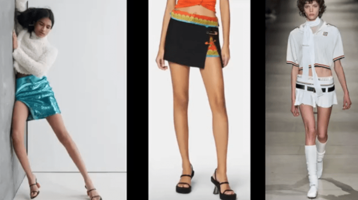 Топ 10 трендов платьев и юбок моды лета 2023. Мини-юбки. (Скриншот / ganjing.com) Топ 10 трендов модного лета 2023