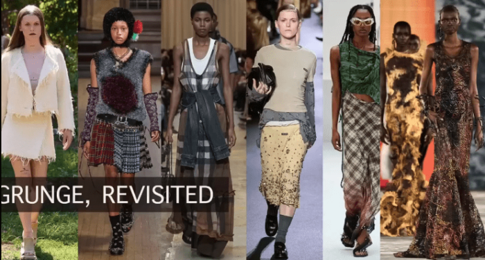 Топ 10 трендов платьев и юбок моды лета 2023. Гранж. (Скриншот / ganjing.com) Топ 10 трендов модного лета 2023