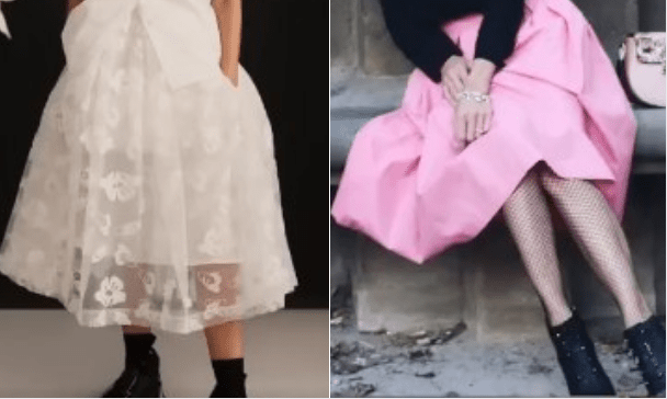 Топ 10 трендов платьев и юбок моды лета 2023. Юбки-колокол. (Скриншот / ganjing.com) Топ 10 трендов модного лета 2023