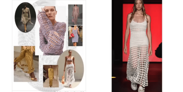 Топ 10 трендов платьев и юбок Моды лета 2023. Сетка, вязание и краше. (Скриншот / ganjing.com) Топ 10 трендов модного лета 2023