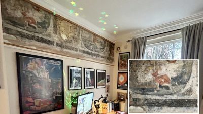 Настенную роспись 400-летней давности обнаружили во время ремонта кухни