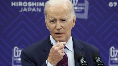 Президент Джо Байден выступает на пресс-конференции после саммита лидеров G7 в Хиросиме 21 мая 2023 года. (Kiyoshi Ota/Pool/AFP via Getty Images)