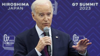 Президент США Джо Байден выступает на пресс-конференции после саммита лидеров «Большой семёрки» в Хиросиме, Япония, 21 мая 2023 года. (Kiyoshi Ota/Pool via Getty Images)