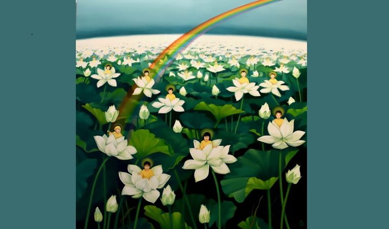 Картина «Море страдания» написана в честь молчаливых страданий детей практикующих Фалуньгун, которые погибли или пострадали в результате преследования компартией Китая.  (Фото: Minghui.org) | Epoch Times Россия