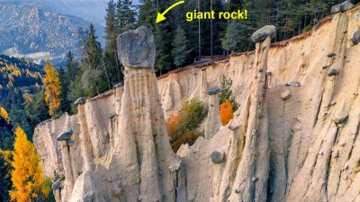 Земляные пирамиды с каменными шапками можно увидеть только в Южном Тироле