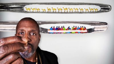 Британец создаёт ультрамикроскопические скульптуры в ушке швейной иглы