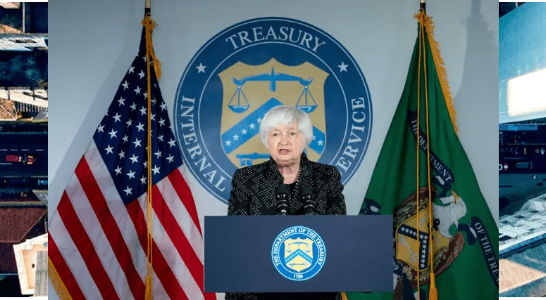 Йеллен заявила, что США «внимательно следят» за экономическими проблемами Китая Министр финансов США Джанет Йеллен выступает с речью по Закону о снижении инфляции, штат Вирджиния, 2 августа 2023 года. (Stefani Reynolds/AFP via Getty Images) | Epoch Times Россия