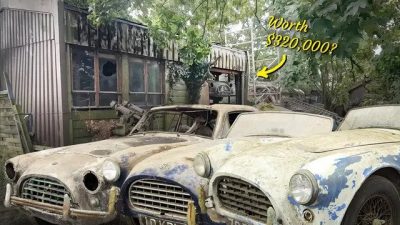 Коллекция старинных спортивных автомобилей пылилась в заброшенном сарае 40 лет