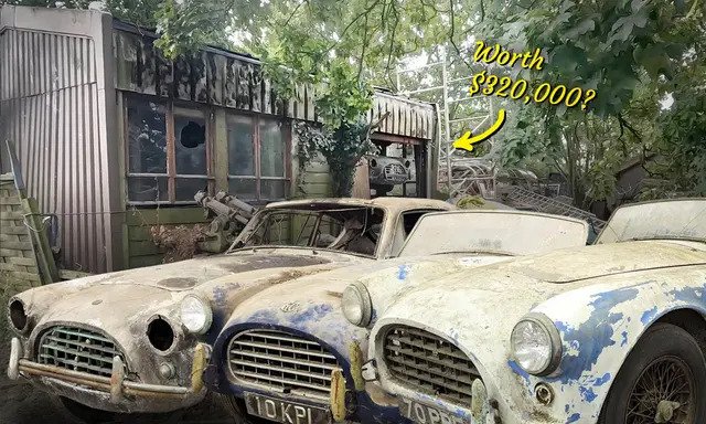 Коллекция старинных спортивных автомобилей пылилась в заброшенном сарае 40 лет (Courtesy of Anglia Car Auctions)
