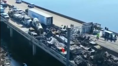 В США в ДТП столкнулись 158 автомобилей, 7 человек погибли (видео)