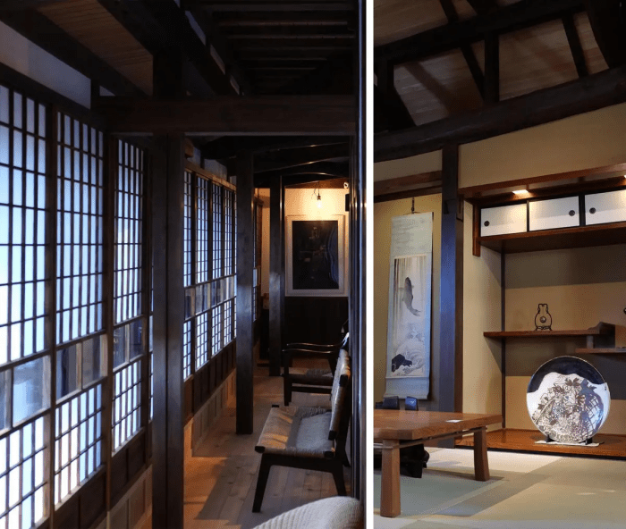 Современные стулья и традиционная японская мебель представлены в интерьере Лаборатории стульев в префектуре Яманаси. (Courtesy of Dylan Iwanuki) Высочайшее мастерство старых японских плотников