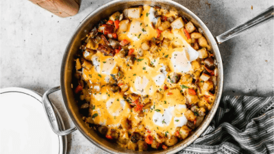 Сытный завтрак на сковороде на скорую руку