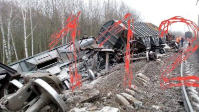 В Рязанской области 19 вагонов грузового поезда сошли с рельсов