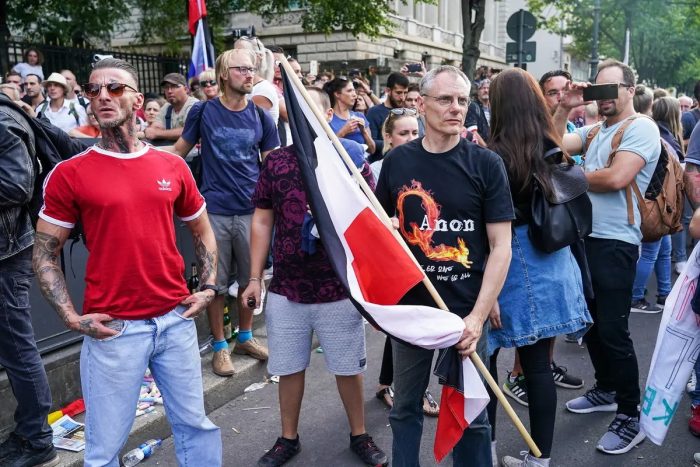 Акция протеста против ограничений и государственной политики, связанных с коронавирусом, в Берлине, Германия, 29 августа 2020 г. (Sean Gallup/Getty Images)