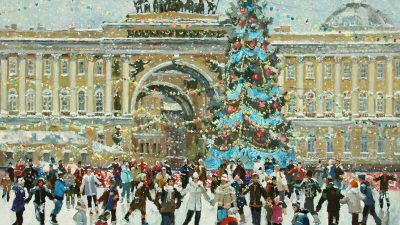 Новогодние и рождественские ёлки на картинах известных художников