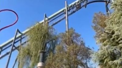 В Японии пассажиры американских горок зависли вниз головой на высоте 45 метров (видео)