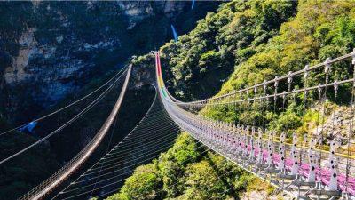 Радужный подвесной мост Шуанлун на Тайване