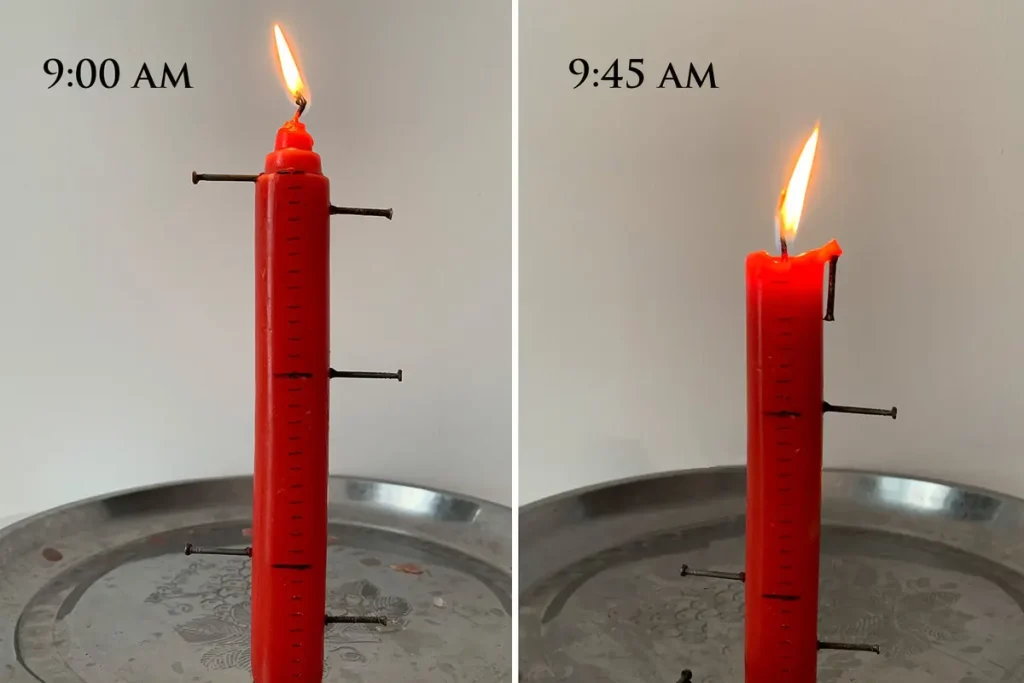 Ещё до появления механических часов люди определяли время по свечам