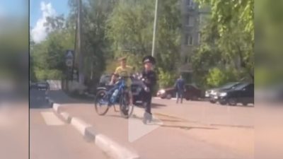 В Подмосковье 10-летний инспектор ГИБДД останавливал машины (видео)