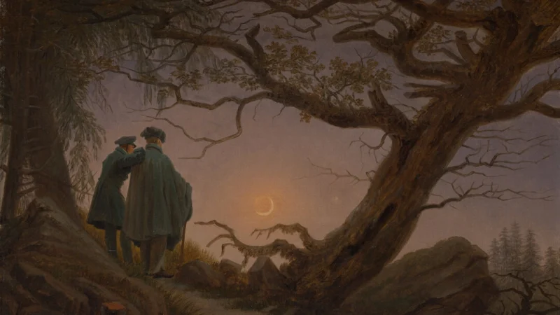 Трио лунных картин Каспар Давид Фридрих «Двое мужчин, созерцающих луну», около 1825–30 гг. (Public Domain) | Epoch Times Россия