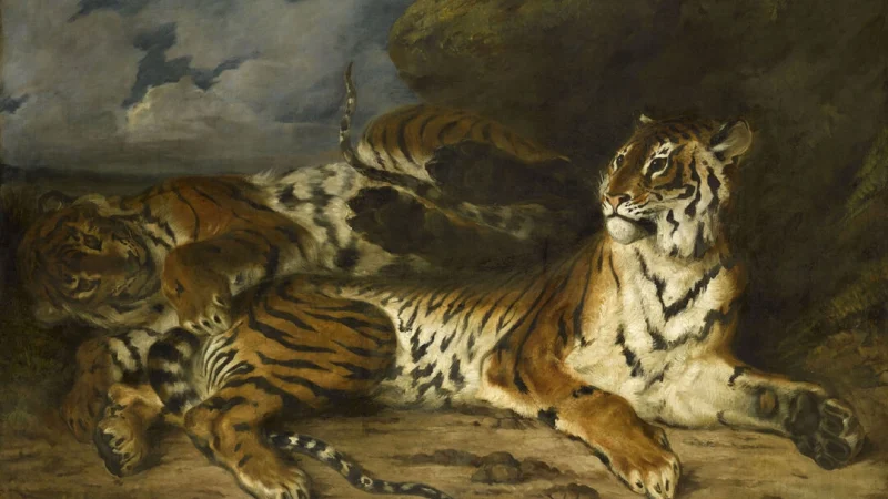 Эжен Делакруа «Молодой тигр, играющий со своей матерью», 1830 год. Лувр, Париж. (Public Domain) | Epoch Times Россия