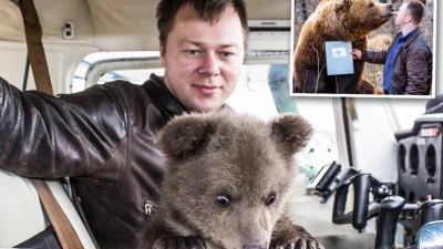Российский пилот дважды спас медвежонка и стал его папой