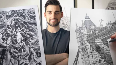 Макс Кёрли: рисунки памятников классической архитектуры с тончайшей детализацией