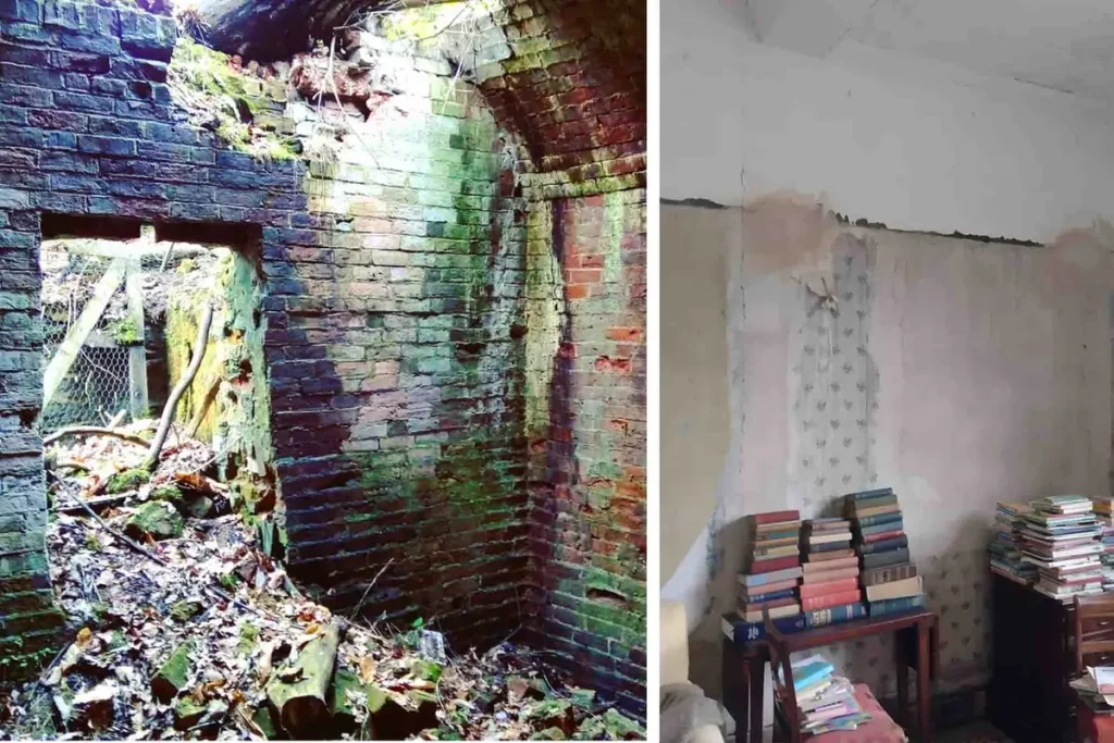 Поместье Питчфордов в заброшенном состоянии. (Courtesy of Pitchford Estate) Супруги купили заброшенный 500-летний дом — и вот какой он стал после грандиозного ремонта