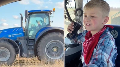 Восьмилетний тракторист намерен взять на себя управление семейной фермой